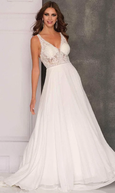 Formal Dress for Creative ThemesDave & Johnny Bridal A10583 - Flowy Chiffon Skirt Bridal Gown