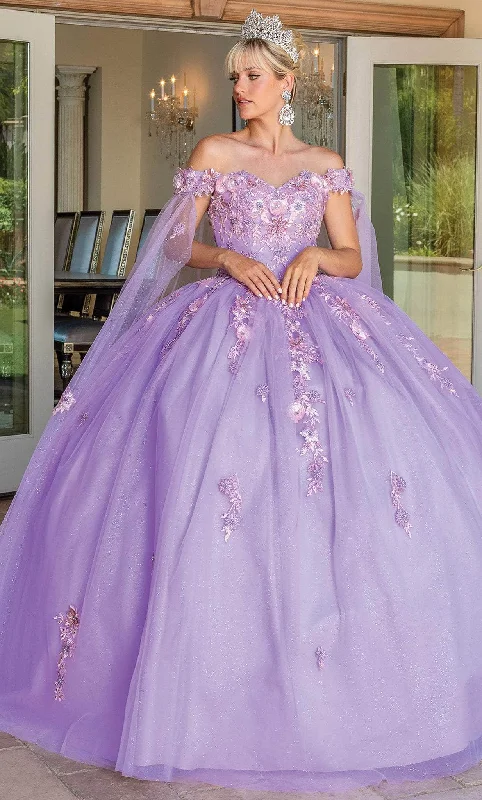 Formal Dress for Formal Day EventsDancing Queen 1714 - Sweetheart Floral Sequin Ballgown