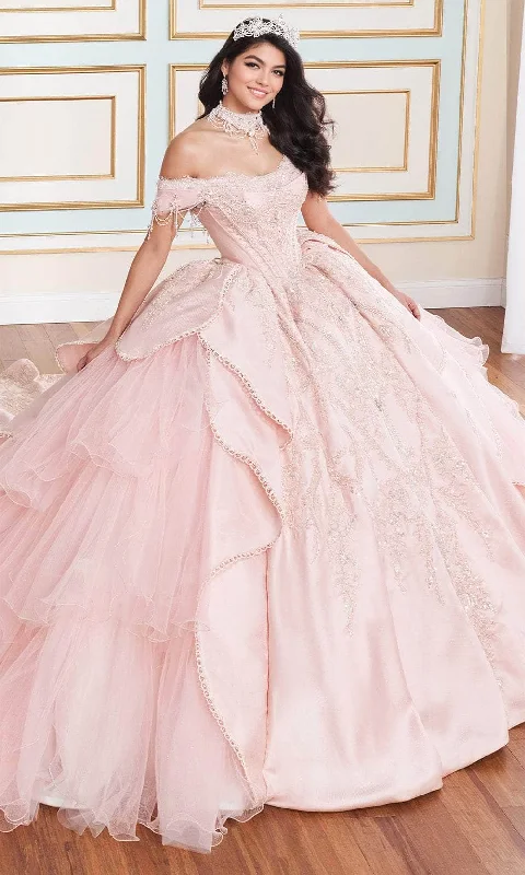 Formal Dress for Eco-Conscious EventsPrincesa by Ariana Vara PR70102 - Embellished Off-Shoulder Ball Gown