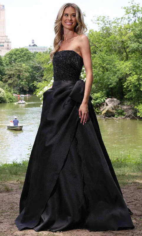 Formal Dress for Hotel GalasColors Dress 2971 - Straight Across Bow Accent Ballgown