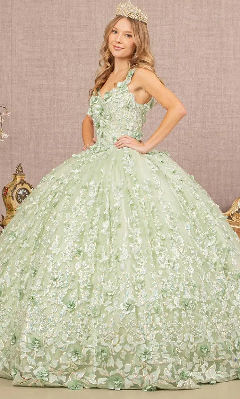 Formal Dress for Academic AwardsElizabeth K GL3173 - Floral Detailed Sleeveless Ballgown