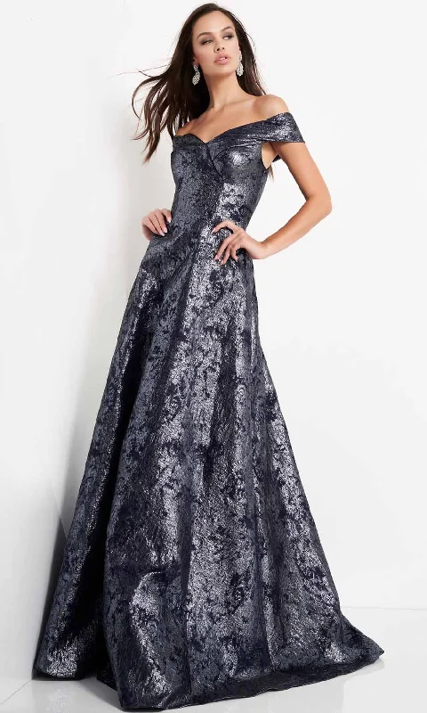 Formal Dress for Emmy AwardsJovani - 03674 Metallic Off Shoulder A-Line Gown