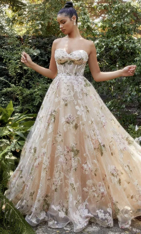 Formal Dress for Opera NightsAndrea and Leo A1134 - Floral Corset Bodice Ballgown