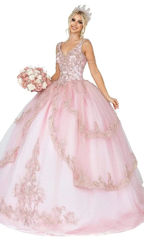 Formal Dress for Tennis TournamentsDancing Queen - 1573 Garland Embellish Tiered Ballgown