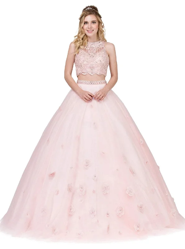 Formal Dress for Literary AwardsDancing Queen - 1302 Two Piece Embellished Quinceanera Ballgown