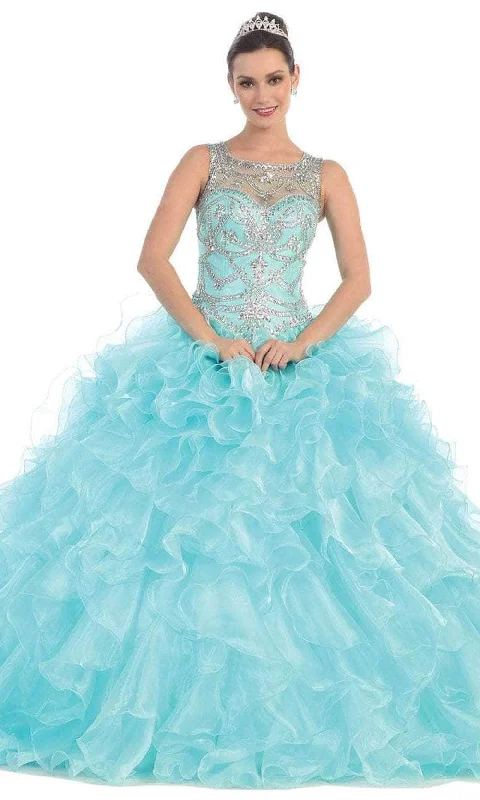 Formal Dress for Charity BallsMay Queen LK68 - Jeweled Cutout Back Ballgown