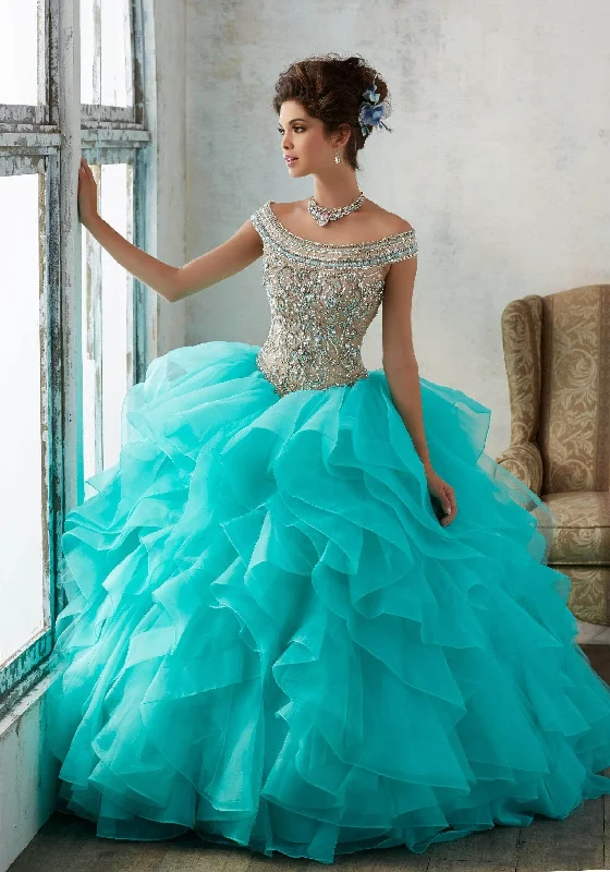 Formal Dress for Costume BallsVizcaya By Mori Lee 89138 - Jeweled Off Shoulder Gown