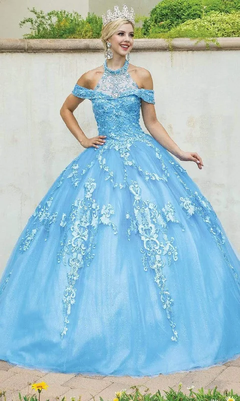 Classic Formal Dress StylesDancing Queen - 1577 Halter Embroidered Ballgown