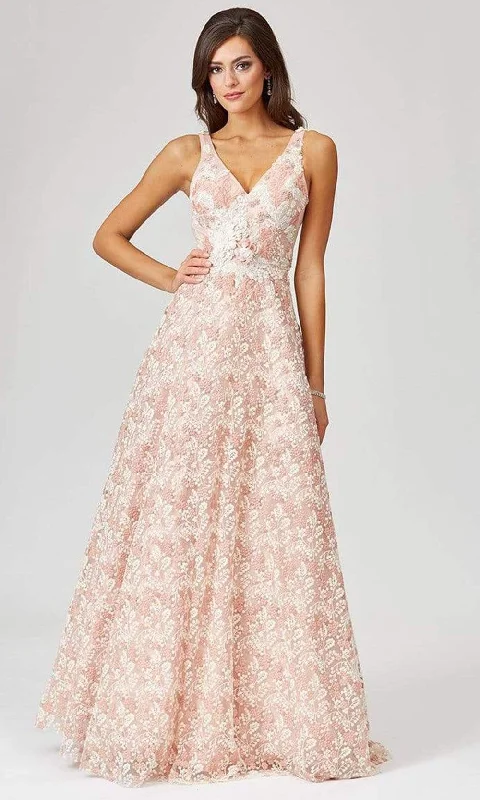 Classic Formal Dress StylesLara Dresses - 29463 Embroidered V Neck A-Line Gown