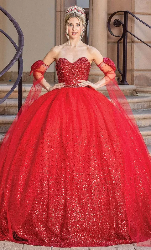 Formal Dress for Theater OpeningsDancing Queen 1683 - Strapless Sequin Quinceanera Ballgown