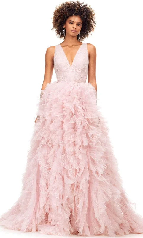 Formal Dress for Sailing RegattasAshley Lauren 11233 - A-line Ruffled Voluminous Tulle Gown