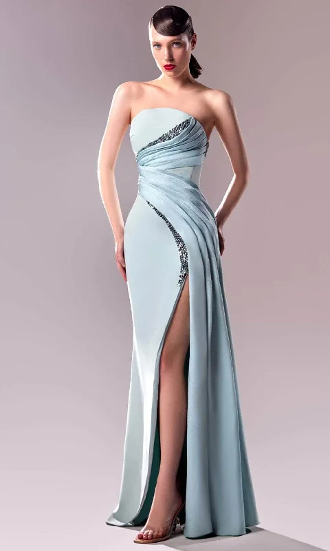 Formal Dress for Tennis TournamentsMNM Couture G1608 - Strapless Crystal Bead Embellished Gown