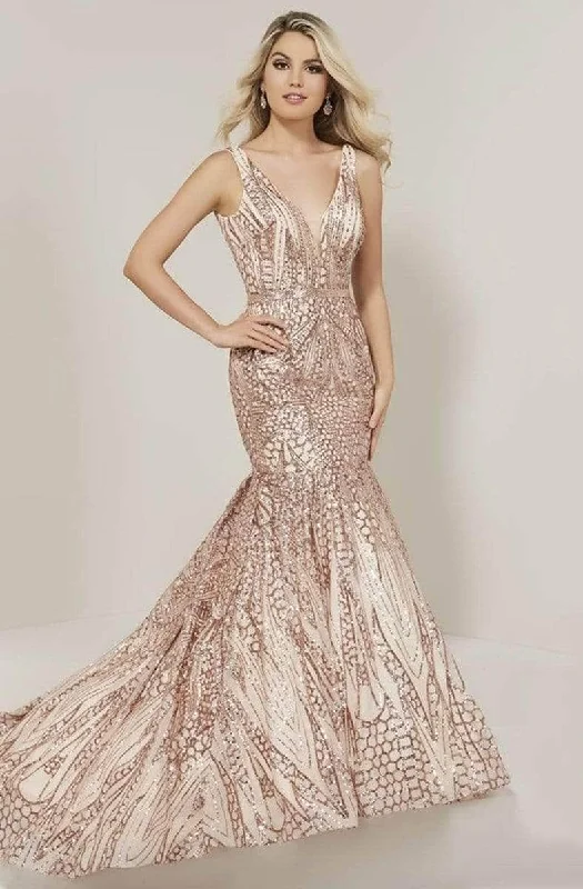 Formal Dress for GraduationsTiffany Designs - Sequin Lace Mermaid Gown 16333 - 1 pc Rose Gold In Size 20 Available