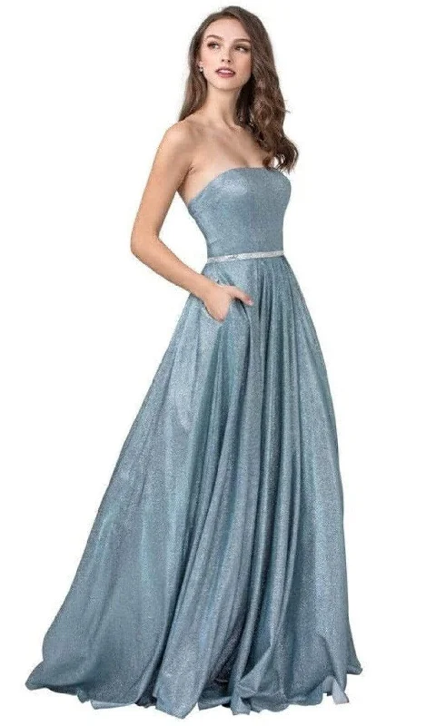 Formal Dress for Summer WeddingsTrevi Collection - L2434 Straight Neck Strapless A-Line Gown