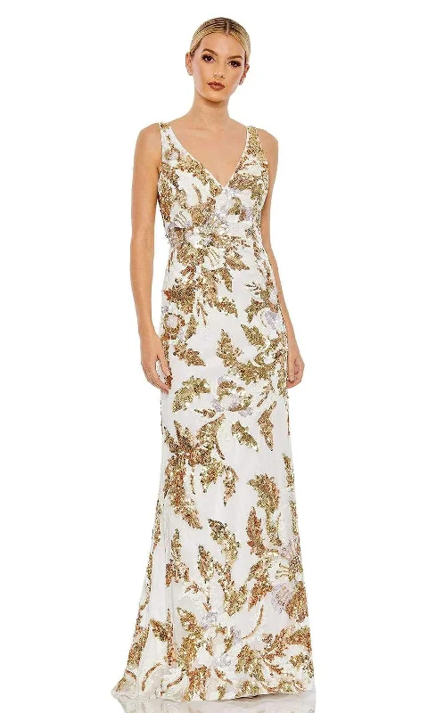 Formal Dress for Black-Tie Optional EventsMac Duggal - 5476 Metallic Floral Sequin Gown