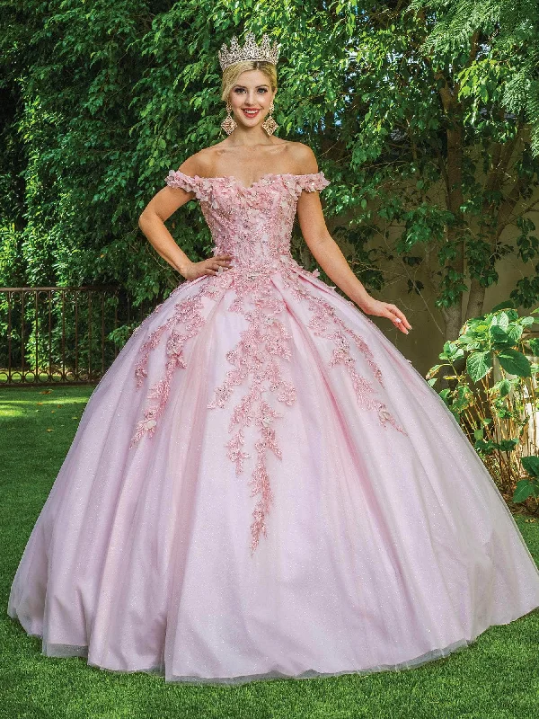 Formal Dress for Bat MitzvahsDancing Queen - 1620 Off Shoulder Floral Ballgown