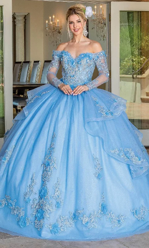 Formal Dress for Fashion WeeksDancing Queen 1667 - Long Sleeve Quinceanera Ballgown