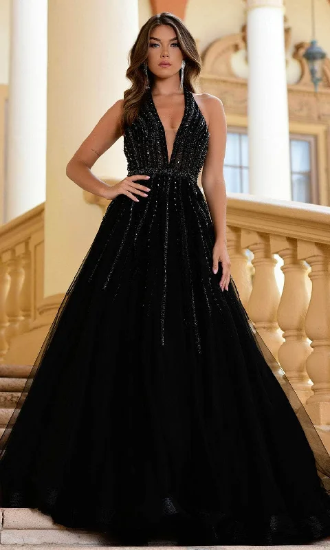 Men's Formal Dress CodesAva Presley 38926 - Plunging Neckline Beaded Ballgown