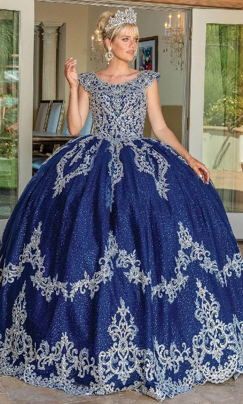 Formal Dress for PageantsDancing Queen 1709 - Scoop Neck Beaded Appliqued Ballgown