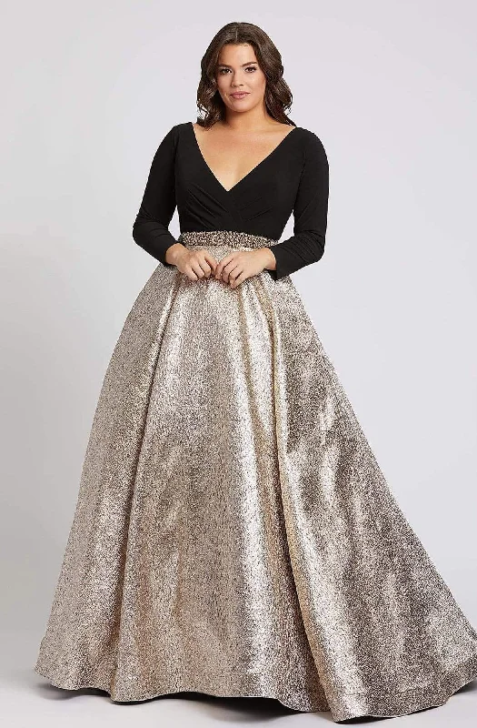 Formal Dress Shops in New YorkMac Duggal Fabulouss - 67229F Long Sleeve Shiny Long Ballgown