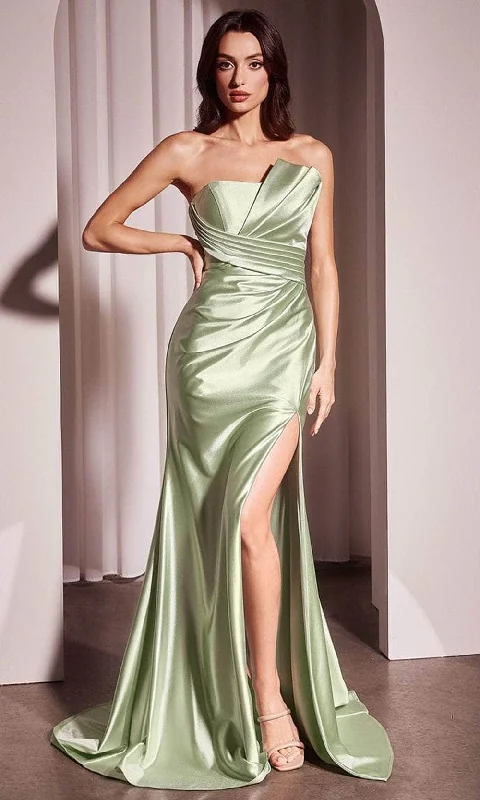 Formal Dress for Masquerade BallsCinderella Divine KV1118 - Asymmetrical Neck Long Gown