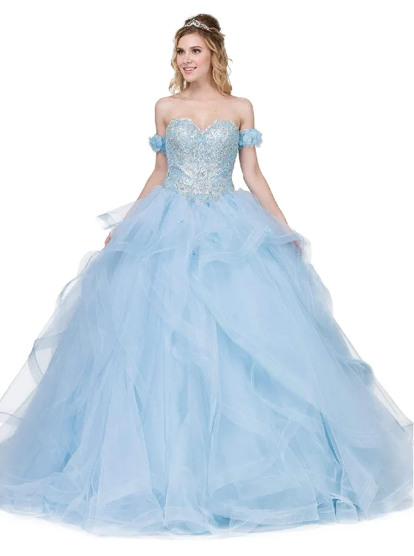 Men's Formal Dress CodesDancing Queen - 1301 Embellished Sweetheart Ruffled Ballgown