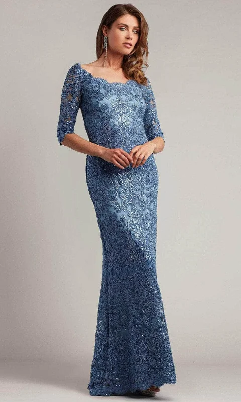 Custom Formal Dress TailorsTadashi Shoji BMN18236L - Liem Off-The-Shoulder Sequin Gown