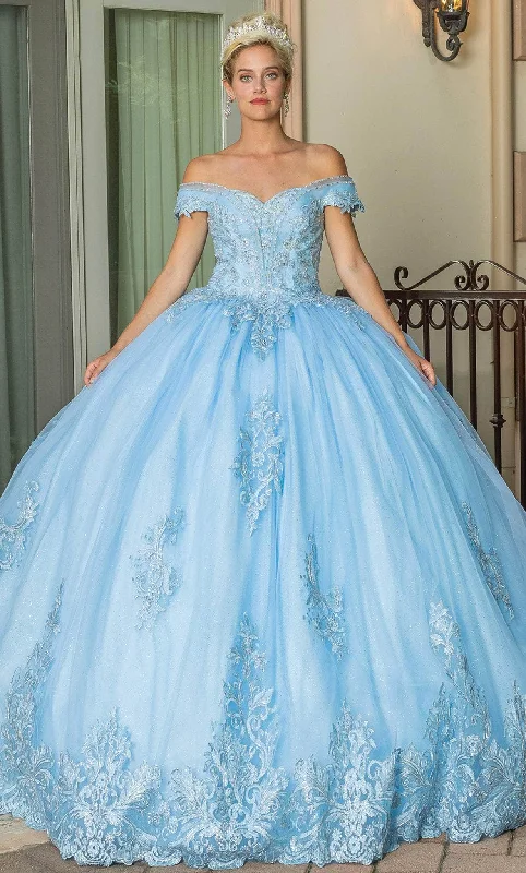 Formal Dress for Bohemian ThemesDancing Queen 1699 - Lace Detail Quinceanera Ballgown