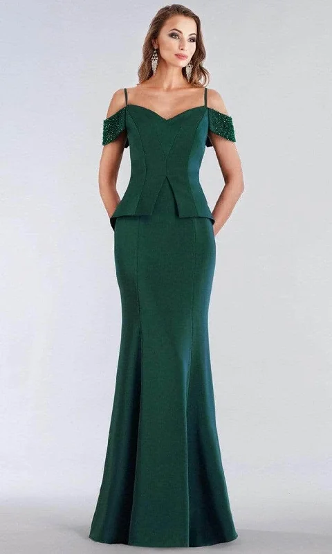 Formal Dress for New Year's EveGia Franco - Jeweled Off Shoulder Formal Dress 12954 - 1 pc Emerald In Size 18 Available