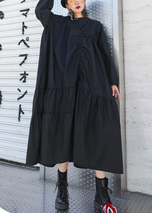 elegant maxi dressesModern o neck Cinched cotton fall Long Shirts Fashion Ideas black A Line Dresses