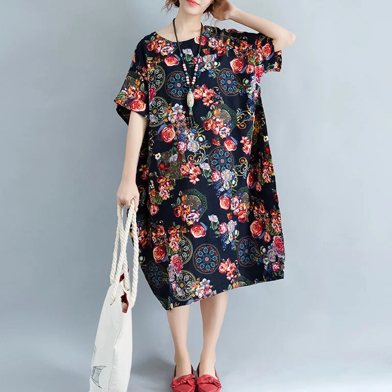 maxi dresses for officevintage black long linen dress trendy plus size prints cotton dress casual short sleeve linen dress