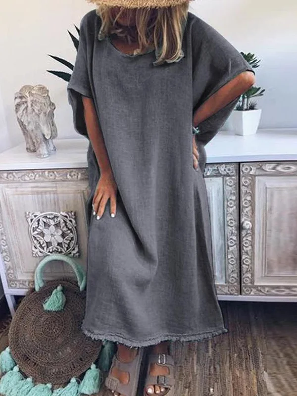 maxi dresses for destination weddingsSexy Solid Color Bohemian Casual Long Dress