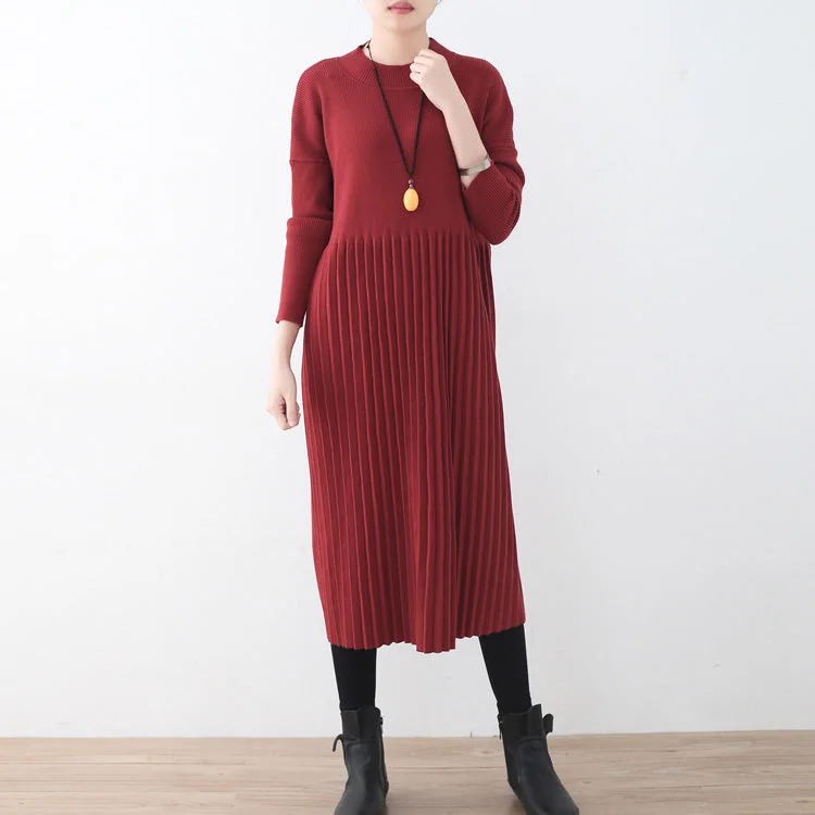 maxi dresses for springwomen red long sweaters oversized o neck sweater fine Cinched fall dresses