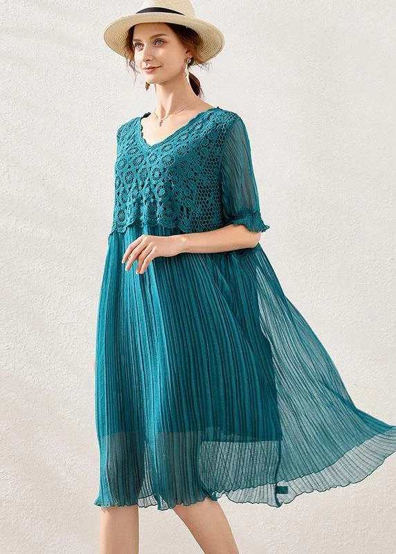 maxi dresses with cap sleevesWomen Peacock blue Chiffon A Line Spring Long Dresses Short Sleeve